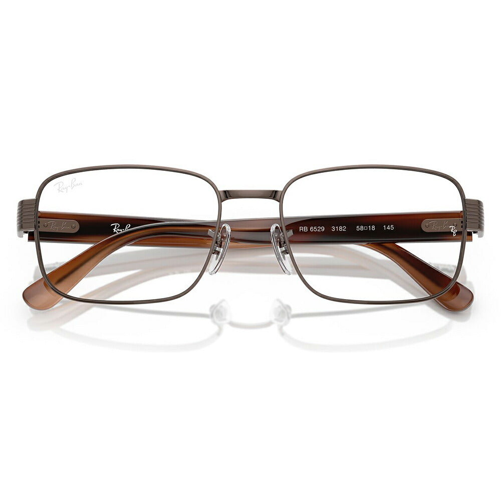 【正規品販売店】度なし1.55レンズ交換+0円 レイバン メガネ フレーム RX6529 3182 54 56 Ray-Ban レイバン純正レンズ対応 スクエア メタル ユニセックス