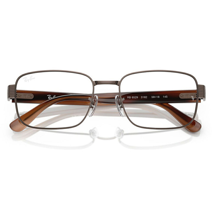 【正規品販売店】度なし1.55レンズ交換+0円 レイバン メガネ フレーム RX6529 3182 54 56 Ray-Ban レイバン純正レンズ対応 スクエア メタル ユニセックス