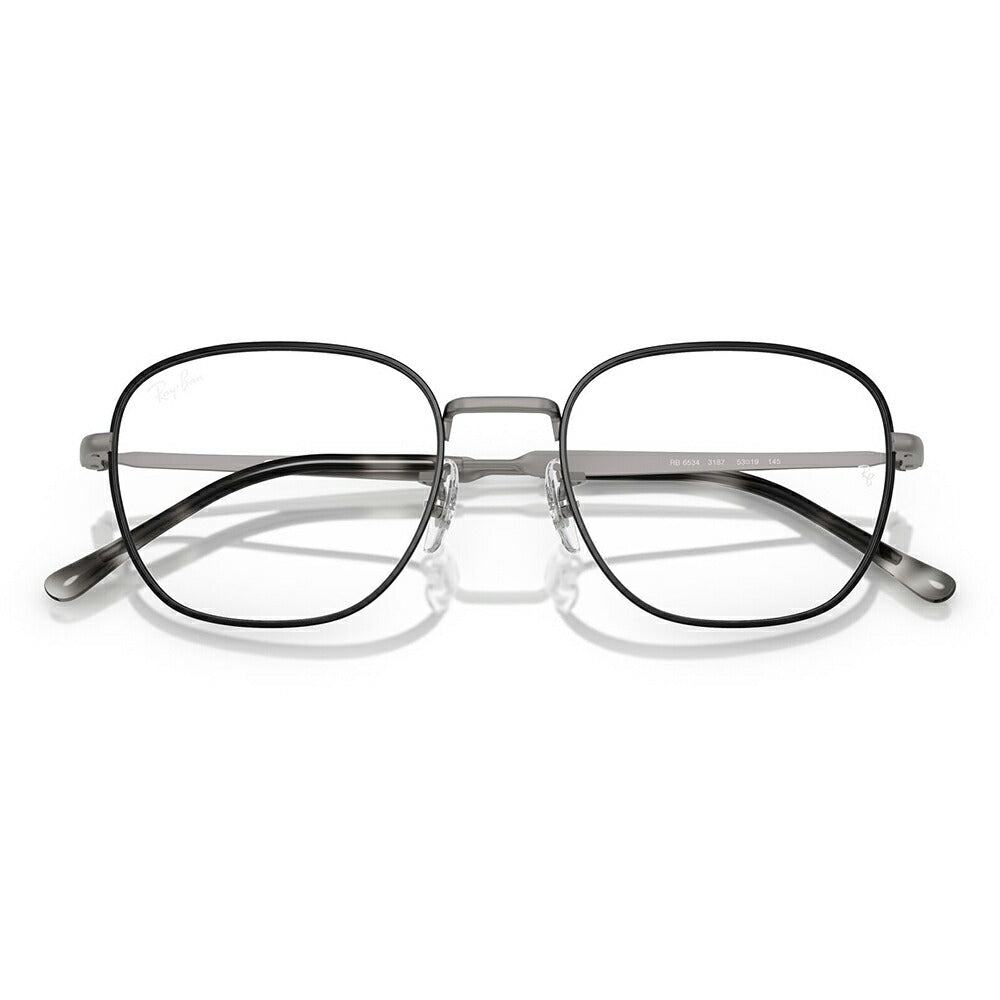 【正規品販売店】度なし1.55レンズ交換+0円 レイバン メガネ フレーム RX6534 3187 51 53 Ray-Ban レイバン純正レンズ対応 ラウンド スクエア クラシック メタル ユニセックス