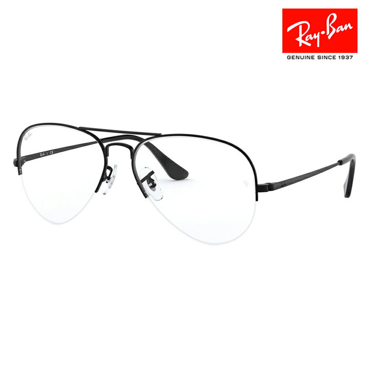 [Authorized Retailer] Non-prescription 1.55 lens replacement +0 yen Ray-Ban glasses frame RX6589 2503 59 Ray-Ban Aviator Gaze Teardrop Half Rim 