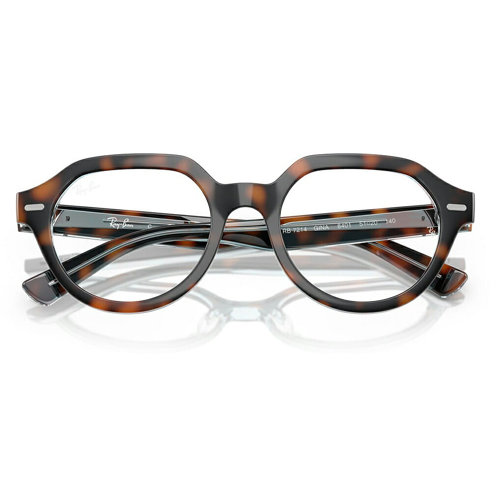 【正規品販売店】度なし1.55レンズ交換+0円 レイバン メガネ フレーム RX7214 8401 49 Ray-Ban レイバン純正レンズ対応 GINA OPTICS ジーナオプティクス ボストン 伊達メガネ 眼鏡