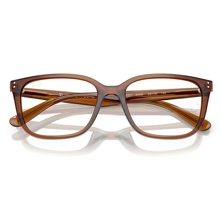 【正規品販売店】度なし1.55レンズ交換+0円 レイバン メガネ フレーム RX7248D 8409 55 Ray-Ban レイバン純正レンズ対応 スクエア セル ユニセックス アジアンデザイン 伊達眼鏡 メガネ