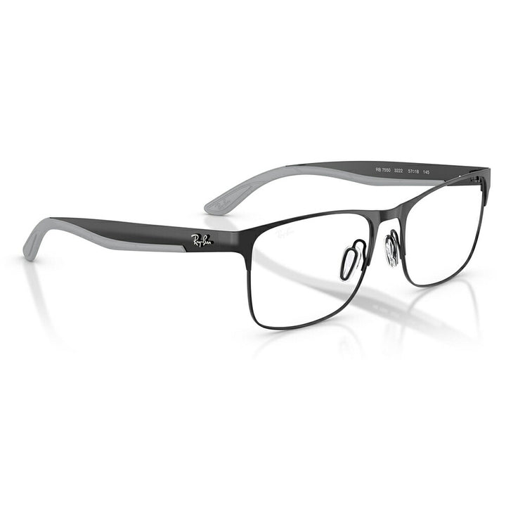 【正規品販売店】度なし1.55レンズ交換+0円 レイバン メガネ フレーム RX7551 3222 54 56 Ray-Ban レイバン純正レンズ対応 チタン メタル スクエア レクタングル 伊達メガネ 眼鏡