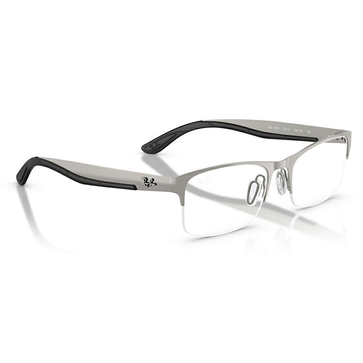 【正規品販売店】度なし1.55レンズ交換+0円 レイバン メガネ フレーム RX7551 3214 54 56 Ray-Ban レイバン純正レンズ対応 チタン メタル スクエア レクタングル 伊達メガネ 眼鏡