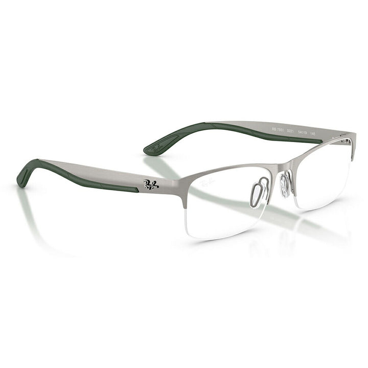 【正規品販売店】度なし1.55レンズ交換+0円 レイバン メガネ フレーム RX7551 3221 54 56 Ray-Ban レイバン純正レンズ対応 チタン メタル スクエア レクタングル 伊達メガネ 眼鏡
