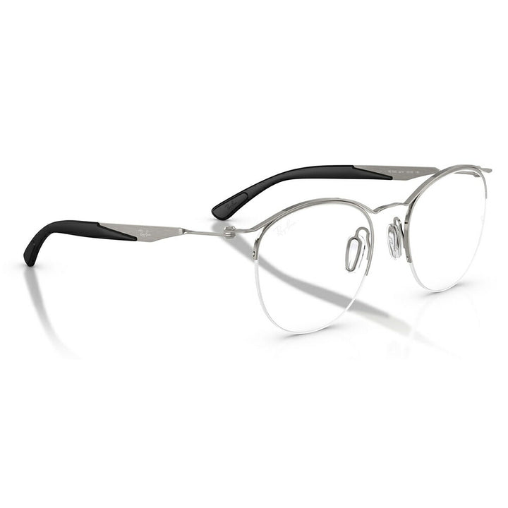 【正規品販売店】度なし1.55レンズ交換+0円 レイバン メガネ フレーム RX7553 3214 50 52 Ray-Ban レイバン純正レンズ対応 チタン メタル ラウンド ナイロール 伊達メガネ 眼鏡