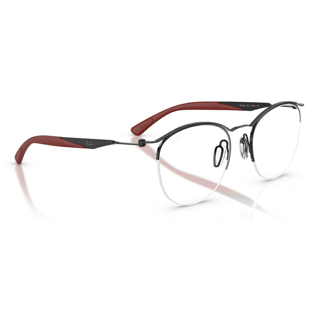 【正規品販売店】度なし1.55レンズ交換+0円 レイバン メガネ フレーム RX7553 3215 50 52 Ray-Ban レイバン純正レンズ対応 チタン メタル ラウンド ナイロール 伊達メガネ 眼鏡