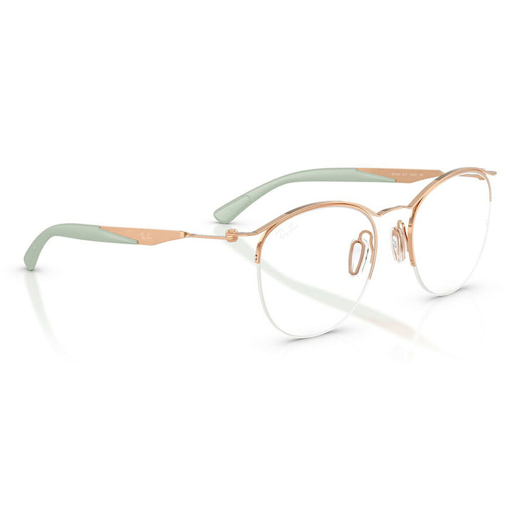 【正規品販売店】度なし1.55レンズ交換+0円 レイバン メガネ フレーム RX7553 3217 50 52 Ray-Ban レイバン純正レンズ対応 チタン メタル ラウンド ナイロール 伊達メガネ 眼鏡