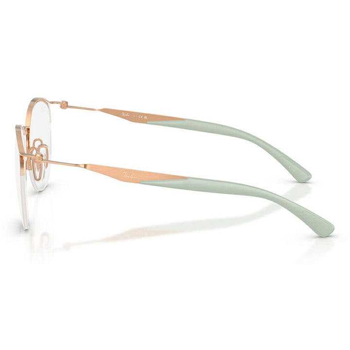 【正規品販売店】度なし1.55レンズ交換+0円 レイバン メガネ フレーム RX7553 3217 50 52 Ray-Ban レイバン純正レンズ対応 チタン メタル ラウンド ナイロール 伊達メガネ 眼鏡