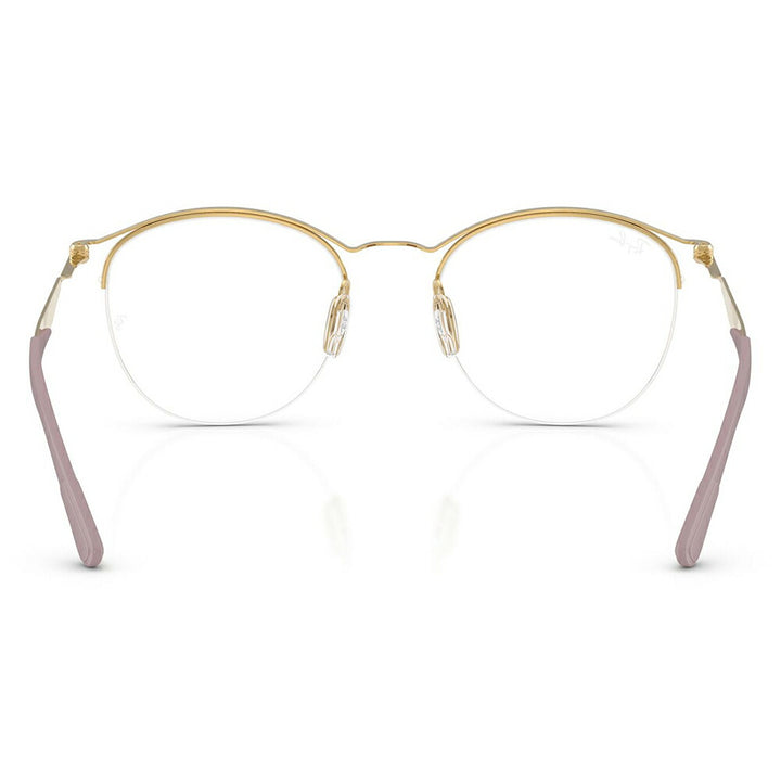 【正規品販売店】度なし1.55レンズ交換+0円 レイバン メガネ フレーム RX7553 3218 50 52 Ray-Ban レイバン純正レンズ対応 チタン メタル ラウンド ナイロール 伊達メガネ 眼鏡