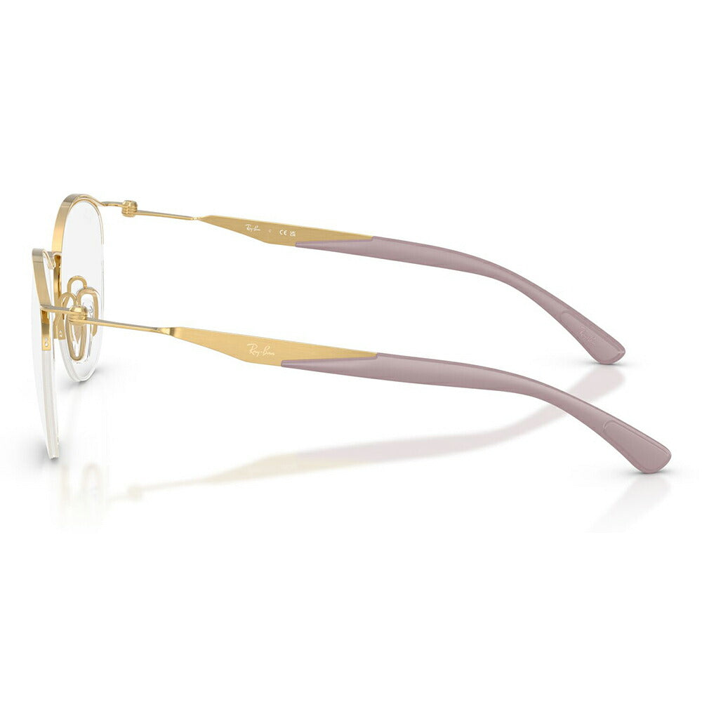 【正規品販売店】度なし1.55レンズ交換+0円 レイバン メガネ フレーム RX7553 3218 50 52 Ray-Ban レイバン純正レンズ対応 チタン メタル ラウンド ナイロール 伊達メガネ 眼鏡