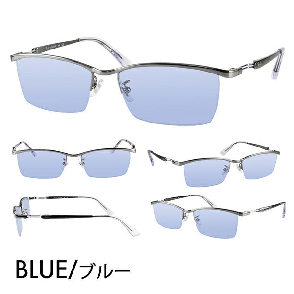 [Authorized Retailer] Ray-Ban Eyeglasses Frame Sunglasses Color Lens Set RX8746D 1000 55 Ray-Ban Titanium Square Asian Design Model Nylor Half Rim TITANIUM 