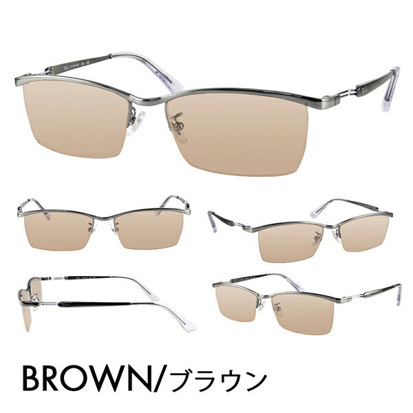 【正規品販売店】レイバン メガネ フレーム サングラス カラーレンズセット RX8746D 1000 55 Ray-Ban チタン スクエア アジアンデザインモデル ナイロール ハーフリム TITANIUM