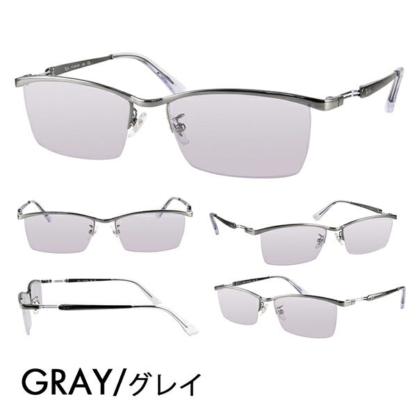 【正規品販売店】レイバン メガネ フレーム サングラス カラーレンズセット RX8746D 1000 55 Ray-Ban チタン スクエア アジアンデザインモデル ナイロール ハーフリム TITANIUM