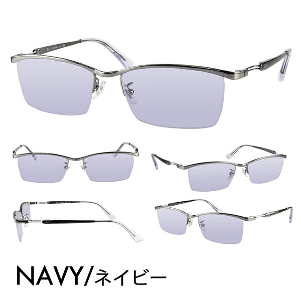 【正規品販売店】レイバン メガネ フレーム サングラス カラーレンズセット RX8746D 1000 55 Ray-Ban チタン スクエア アジアンデザインモデル ナイロール ハーフリム TITANIUM