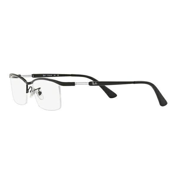 【アウトレット】度なし1.55レンズ交換+0円 レイバン メガネ フレーム RX8746D 1074 55 Ray-Ban レイバン純正レンズ対応 チタン スクエア アジアンデザインモデル ナイロール ハーフリム TITANIUM