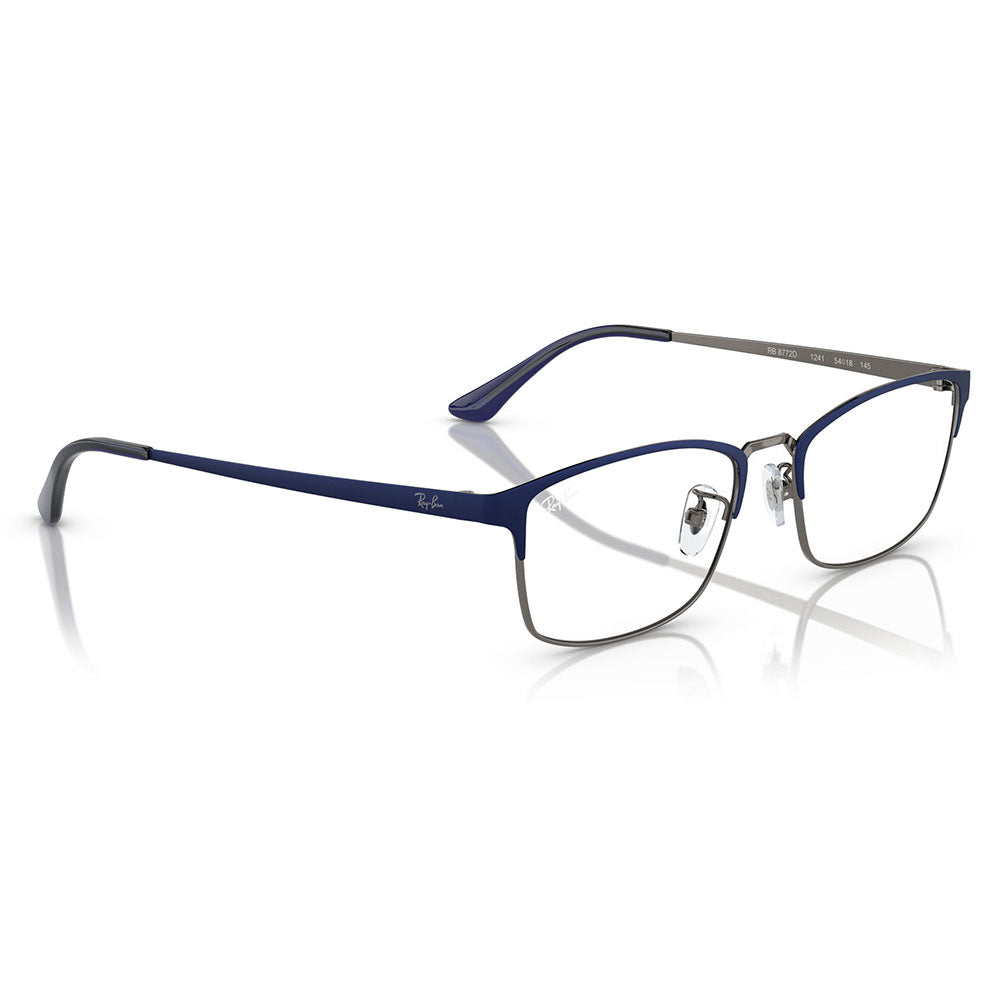 【正規品販売店】度なし1.55レンズ交換+0円 レイバン メガネ フレーム RX8772D 1241 56 Ray-Ban レイバン純正レンズ対応 スクエア メンズ アジアンモデル メタル チタン 伊達メガネ 眼鏡