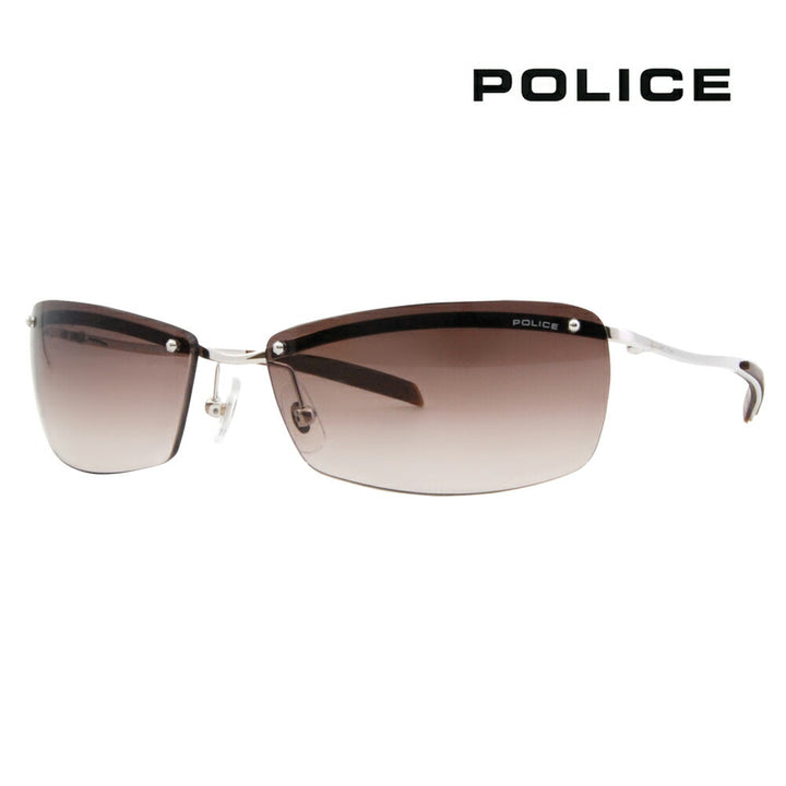 Special order reproduction model [Authorized retailer] Police sunglasses S8167J 579C 62 POLICE Titanium MADE IN JAPAN Rimless Two-point Frameless 