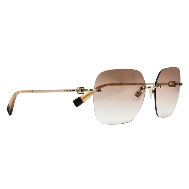 [Authorized Retailer] FURLA Sunglasses SFU571J 0383 57 Big Square Japan Model Women's UV Protection Rimless Two-Point Rimless 