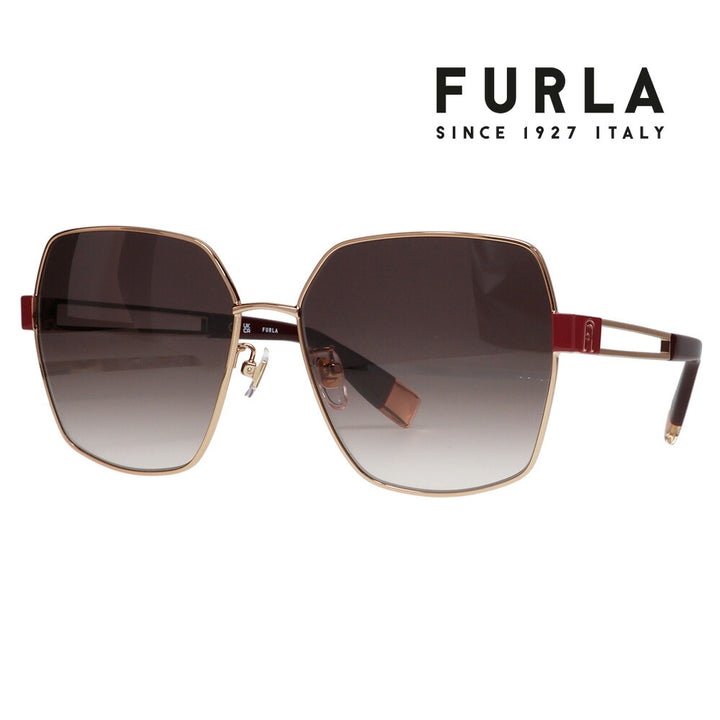 [Authorized Retailer] FURLA Sunglasses SFU716 08FC 59 Square Wellington Global Model Cell Women's UV Protection UV Protection 