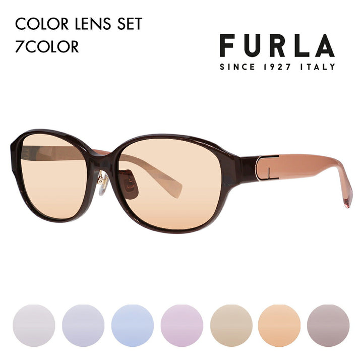 【正規品販売店】 FURLA フルラ サングラス カラーレンズセット SFU849J 6XKP 55 オーバル ラウンド ジャパンモデル レディース セル 紫外線 UVカット おしゃれ