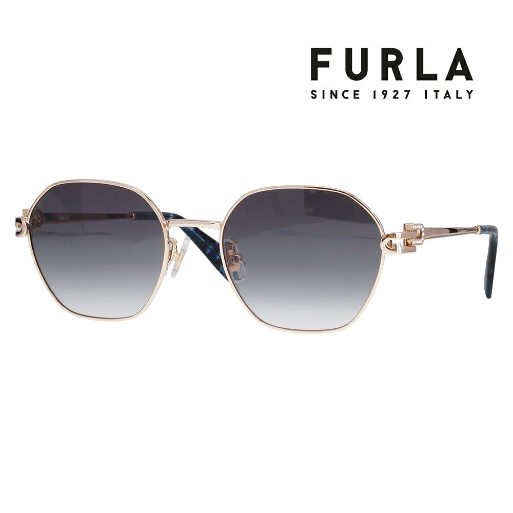 【正規品販売店】 FURLA フルラ サングラス SFUA47J 0594 52 多角形 ヘキサゴン メタル レディース