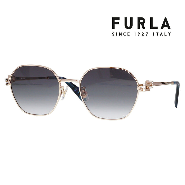 【正規品販売店】 FURLA フルラ サングラス SFUA47J 0594 52 多角形 ヘキサゴン メタル レディース