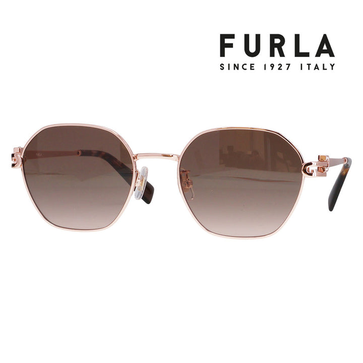 【正規品販売店】 FURLA フルラ サングラス SFUA47J 0AD2 52 多角形 ヘキサゴン メタル レディース