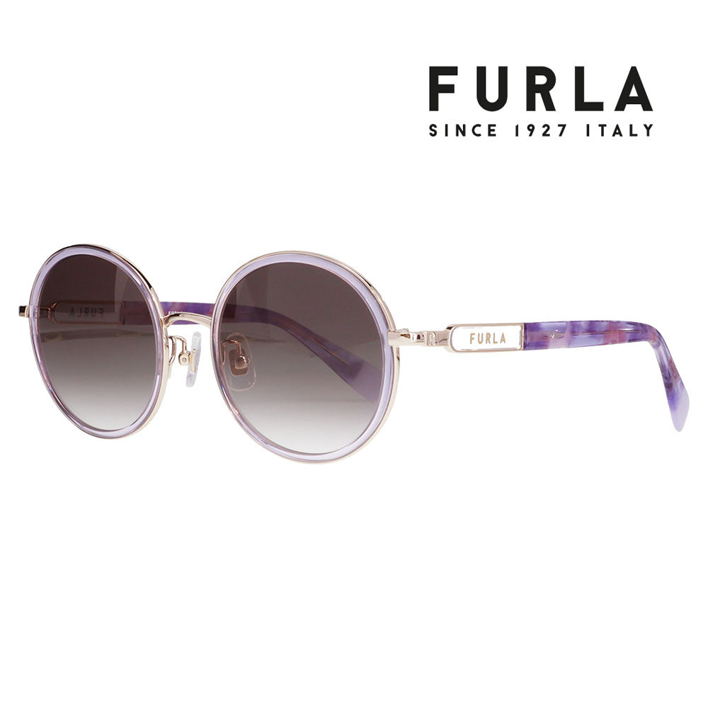 【正規品販売店】 FURLA フルラ サングラス SFUA48J 0I88 52 メタル セル ラウンド コンビ レディース