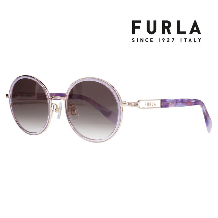 【正規品販売店】 FURLA フルラ サングラス SFUA48J 0I88 52 メタル セル ラウンド コンビ レディース