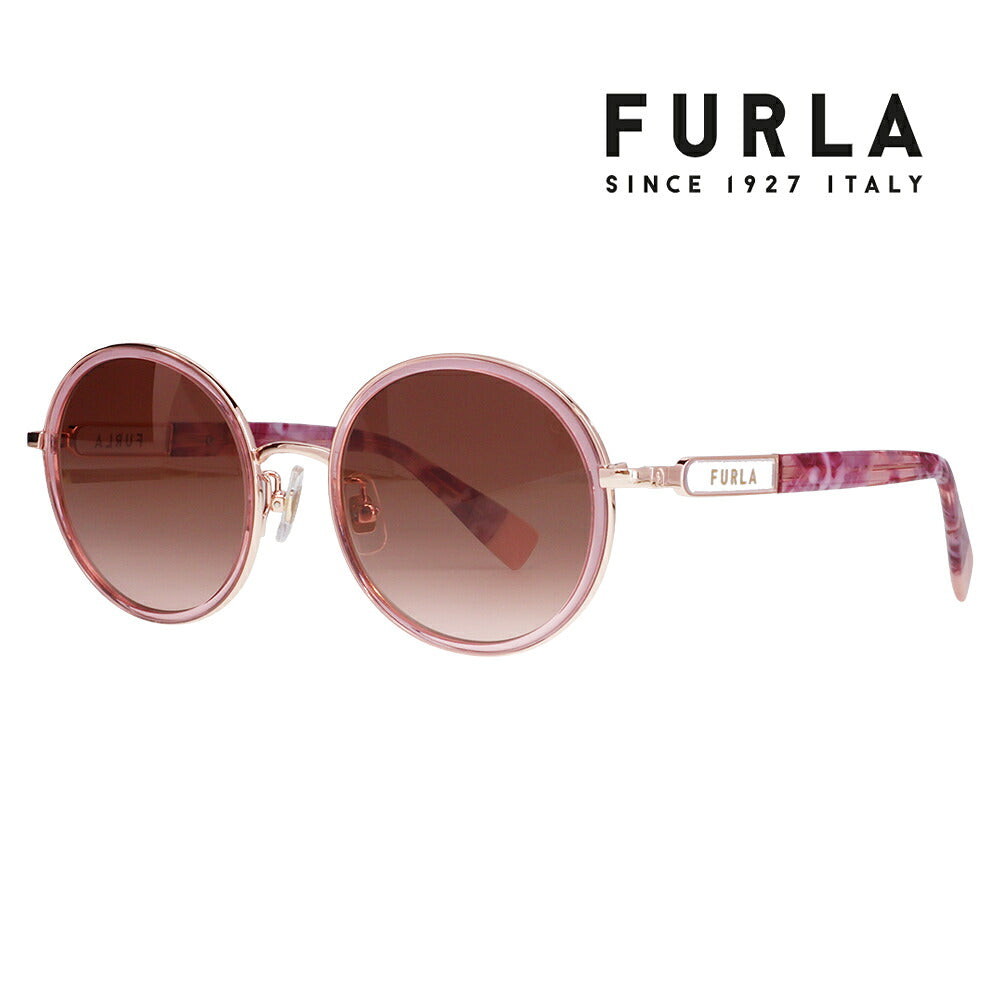 【正規品販売店】 FURLA フルラ サングラス SFUA48J 0L80 52 メタル セル ラウンド コンビ レディース