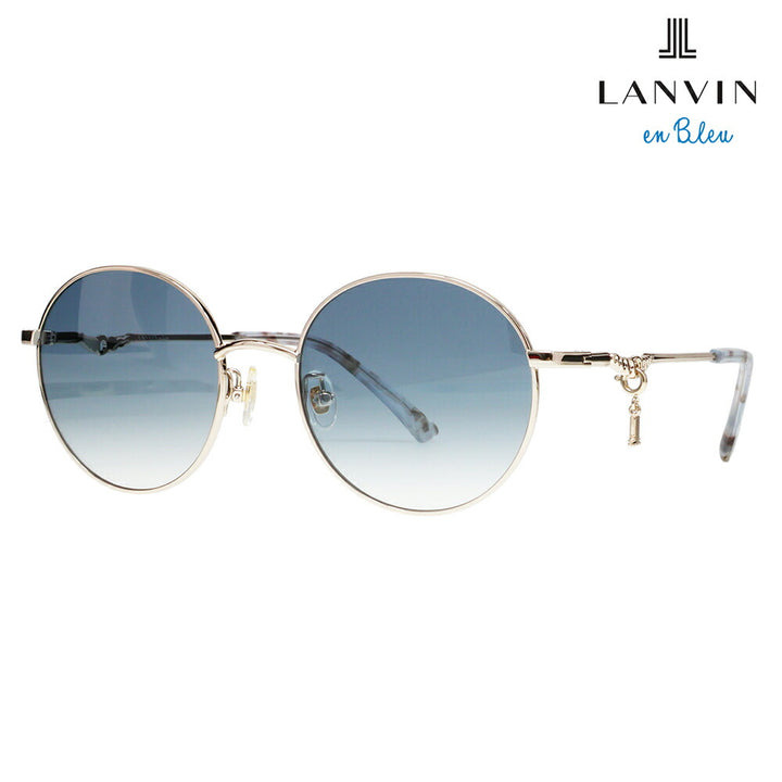 [Authorized Retailer] LANVIN en bleu Sunglasses SLB011J 0I88 53 Charm Round Metal Japan Model Women's 