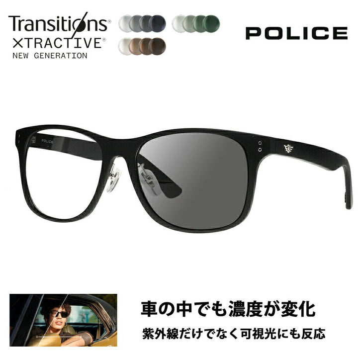 復刻別注モデル【正規品販売店】ポリス サングラス 調光レンズセット ニコン トランジションズエクストラアクティブ ニュージェネレーション 運転 ドライブ SPL982I U28P 57 POLICE セル 限定 別注カラー ベストセラー ウェリントン 伊達眼鏡 メガネ