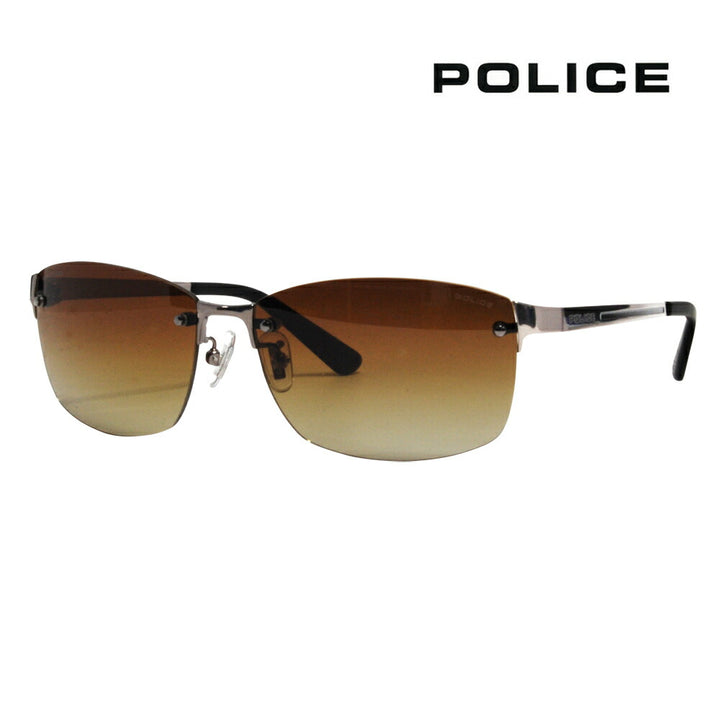 [Authorized Retailer] Police Glasses, Sunglasses, Fashion Glasses, SPLA63J 568P 60 POLICE Titanium Metal Rimless Two-Point Frameless LANE Polarized Lenses Polaroidized 