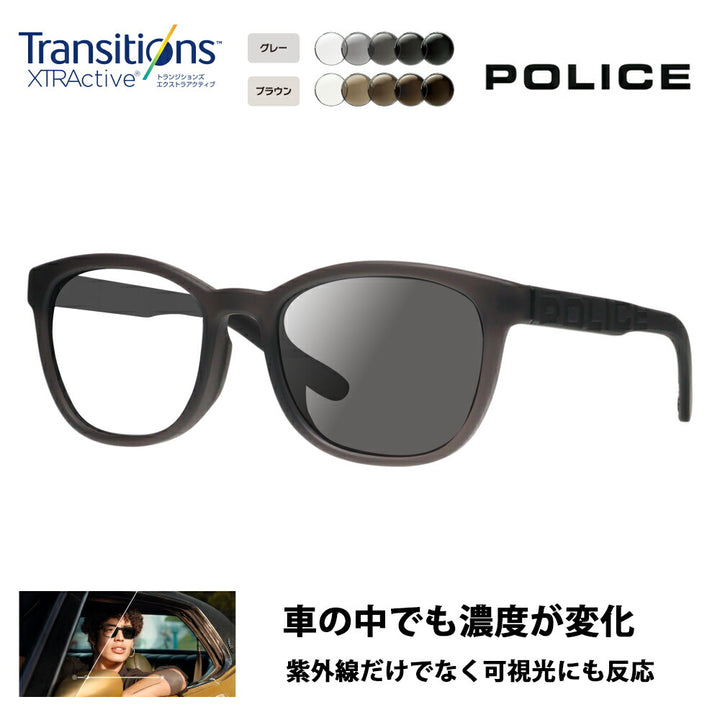 [Authorized Retailer] Police Sunglasses Photochromic Lens Set Nikon Transitions Extra Active Driving SPLA69J 7VGP 53 POLICE LOUD Wellington Japan Model Cell Best Seller Fashion Glasses Eyeglasses 