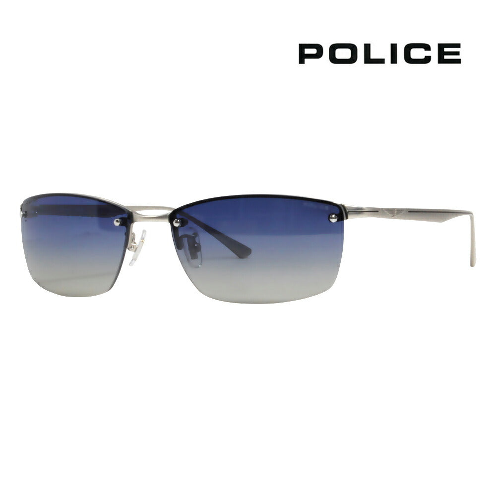 [Authorized Retailer] Police Glasses, Sunglasses, Fashion Glasses, Eyeglasses SPLE43J 581P 60 POLICE Square Two-Point Rimless Metal Titanium Men's 2022 Model Polarized Lenses Polaroidized 