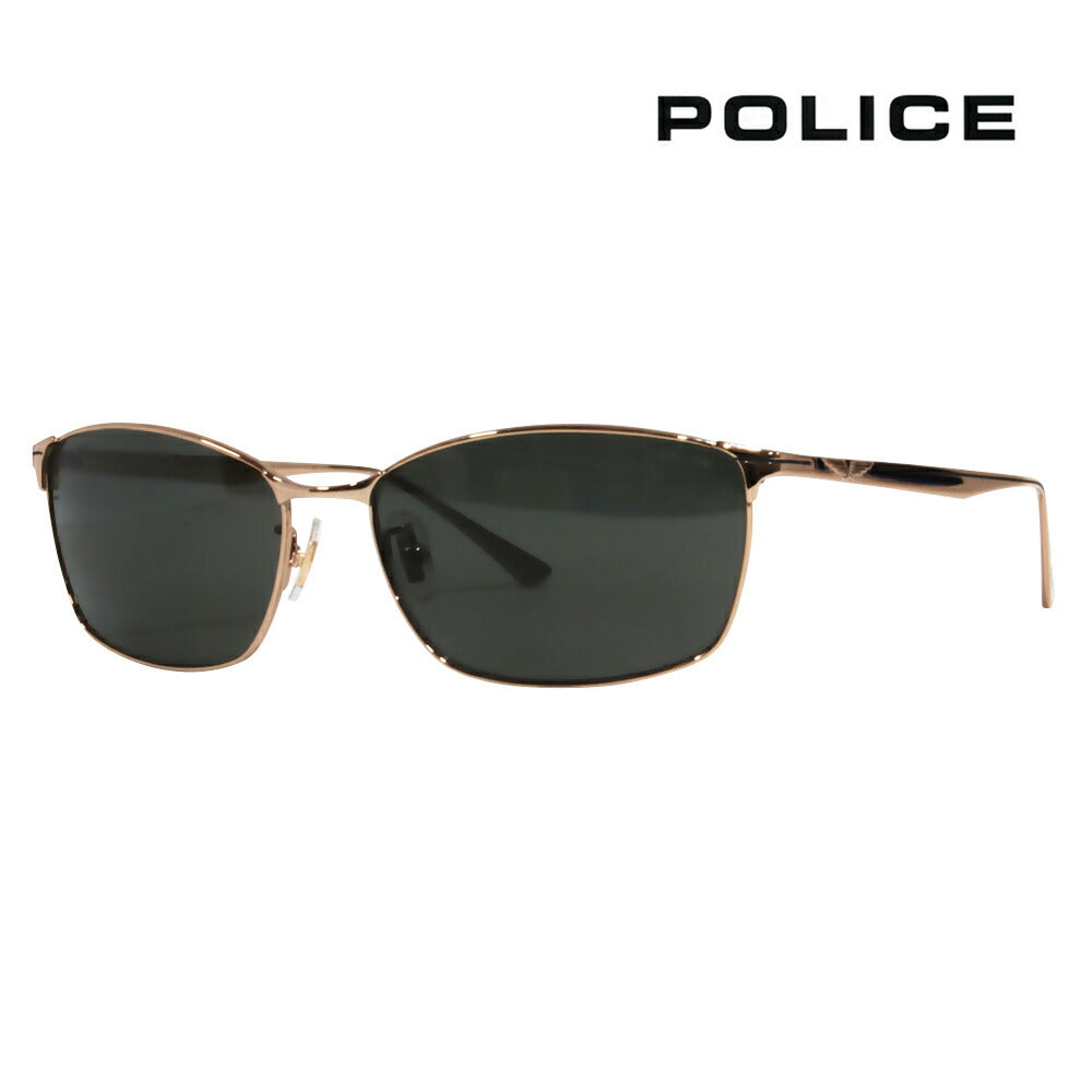 [Authorized Retailer] Police Glasses, Sunglasses, Fashion Glasses, Eyeglasses SPLE44J 7LTP 60 POLICE Square Full Rim Metal Titanium Men's 2022 Model Polarized Lenses 