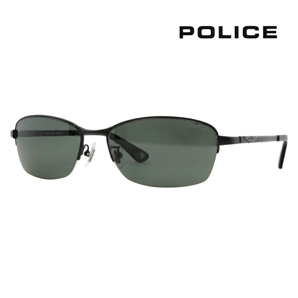 [Authorized Retailer] Police Glasses, Sunglasses, Fashion Glasses, SPLG37J 531P 58 POLICE 2023 Model ORIGINS Men's Square Half Rim Nylor Polarized Lenses 