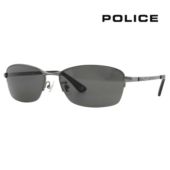 [Authorized Retailer] Police Glasses, Sunglasses, Fashion Glasses, SPLG37J 627P 58 POLICE 2023 Model ORIGINS Men's Square Half Rim Nylor Polarized Lenses 