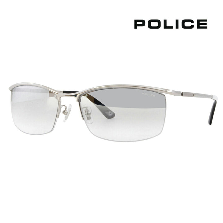 Reissued special order model [Authorized retailer] Police glasses, sunglasses, fashion glasses, glasses SPLG38J 583X 59 POLICE 2023 model VOLTAGE Nylor men's square titanium mirror lens 