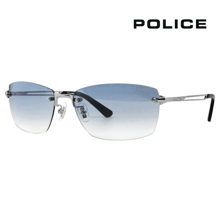 Special order reproduction model [Authorized retailer] Police glasses, sunglasses, fashion glasses, glasses SPLG39J 579L 60 POLICE 2023 model WIND Two-point rimless men's square titanium 