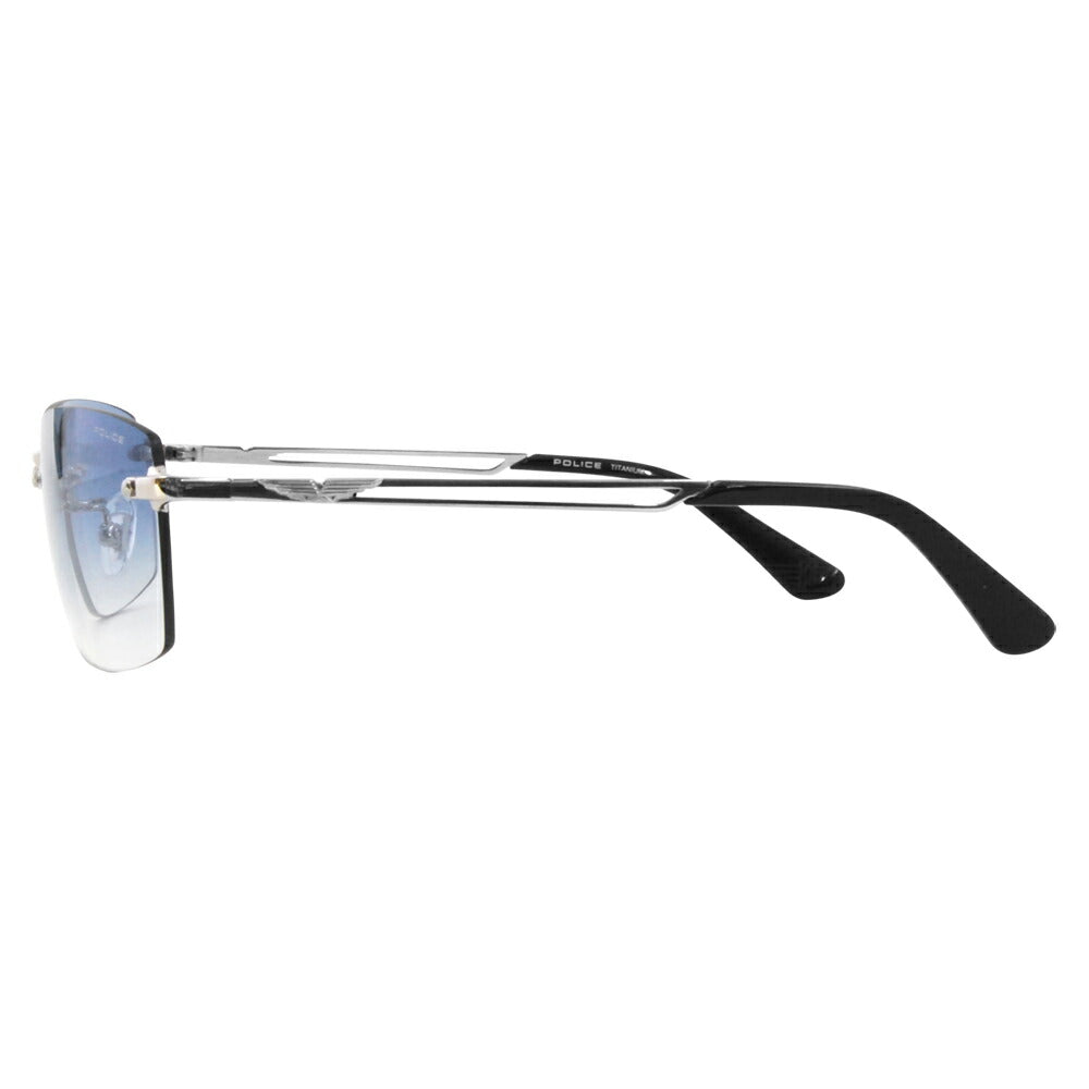 Special order reproduction model [Authorized retailer] Police glasses, sunglasses, fashion glasses, glasses SPLG39J 579L 60 POLICE 2023 model WIND Two-point rimless men's square titanium 