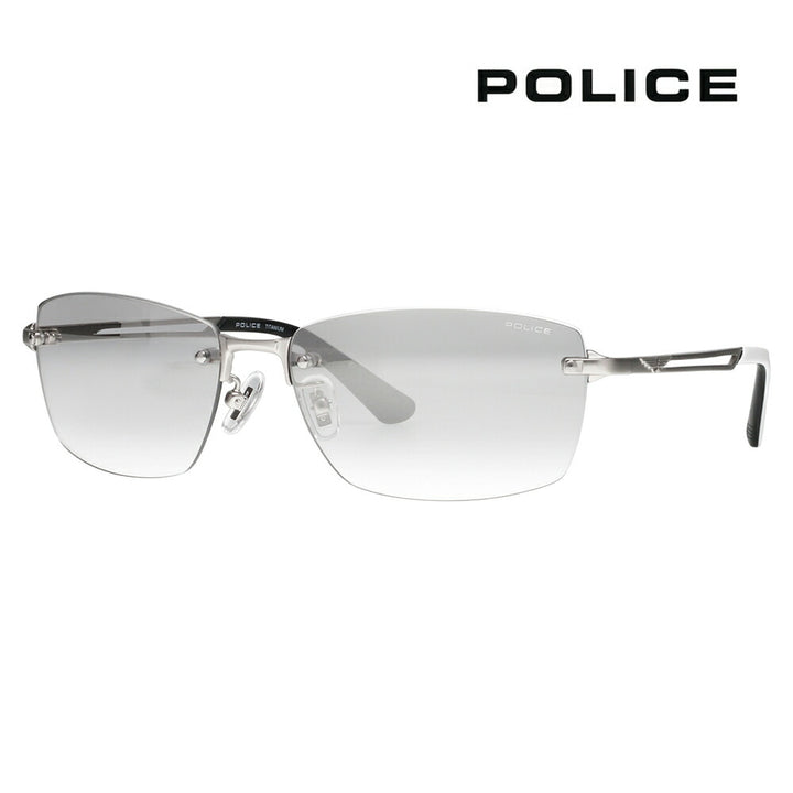 Reissued special order model [Authorized retailer] Police glasses, sunglasses, fashion glasses, glasses SPLG39J 581X 60 POLICE 2023 model WIND Wind Two-point Rimless Men's Square Titanium Mirror 