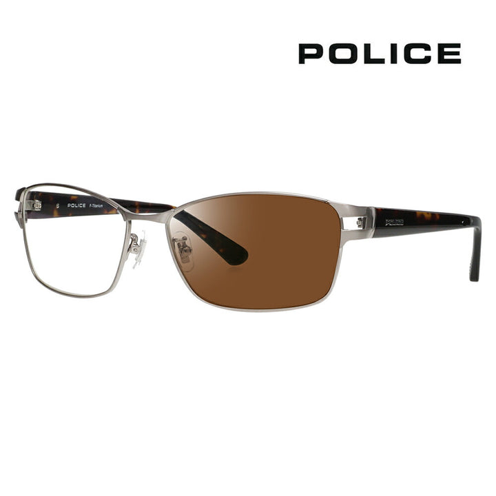 [Authorized Retailer] Police Sunglasses, Fashion Glasses, Eyeglasses SPLM28J SLDW 59 POLICE 2024 Model Japan Model DRIVER Driver Metal Square Full Rim Men's Titanium Photochromic Lens 