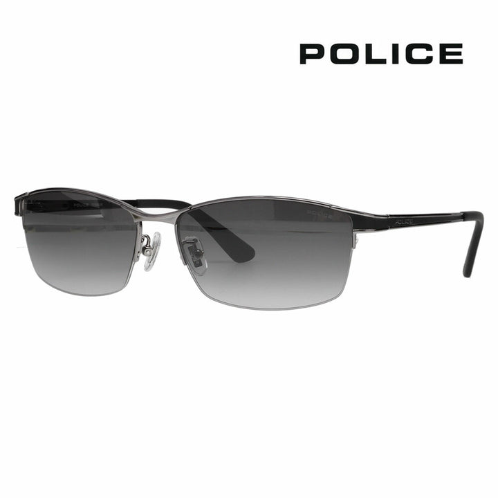 [Authorized Retailer] Police Glasses, Sunglasses, Fashion Glasses, SPLM29J 568N 59 POLICE JET 2024 Model Metal Square Half Rim Japan Model Men's Titanium 