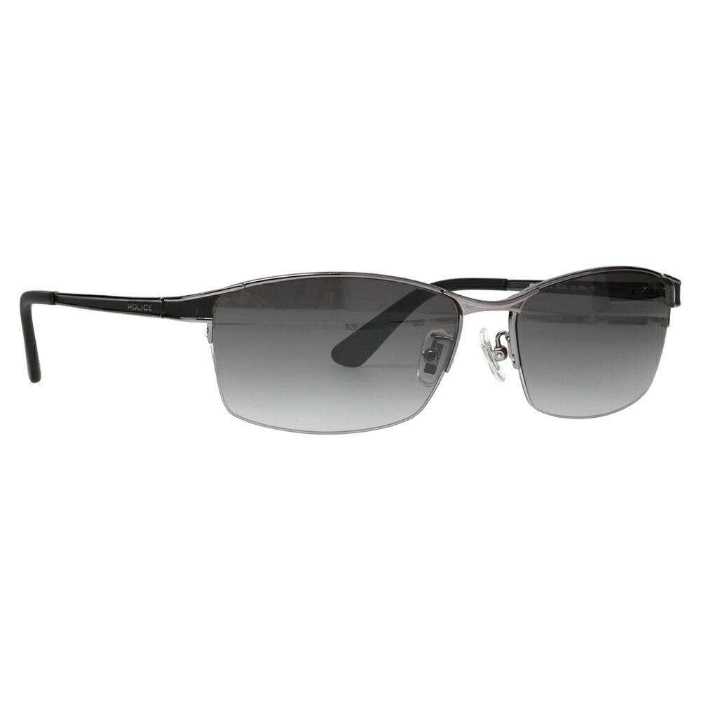 [Authorized Retailer] Police Glasses, Sunglasses, Fashion Glasses, SPLM29J 568N 59 POLICE JET 2024 Model Metal Square Half Rim Japan Model Men's Titanium 