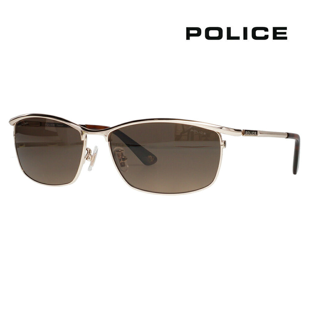 [Authorized Retailer] Police Sunglasses, Fashion Glasses, SPLM30J 8FFP 60 POLICE 2024 Model Japan Model VOLTAGE Metal Square Full Rim Men's Titanium Mirror Lens Polarized Lens Polaroidized 