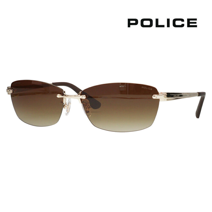 [Authorized Retailer] Police Sunglasses, Fashion Glasses, SPLM31J 300P 60 POLICE 2024 Model Japan Model BOLT EVO Metal Square Two-Point Rimless Men's Titanium Polarized Lenses Polarized 