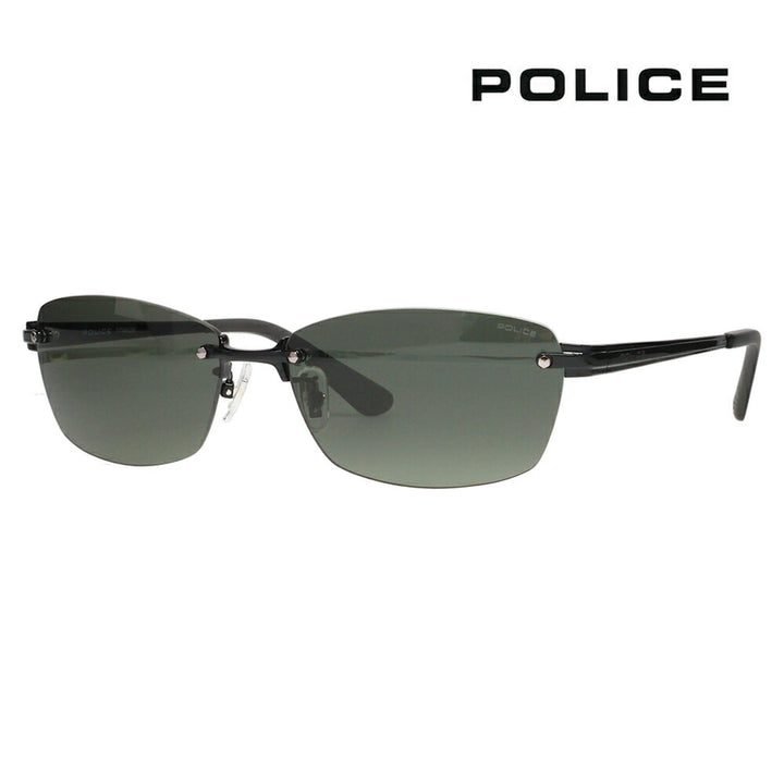 [Authorized Retailer] Police Sunglasses, Fashion Glasses, SPLM31J 530P 60 POLICE 2024 Model Japan Model BOLT EVO Metal Square Two-Point Rimless Men's Titanium Polarized Lenses Polarized 
