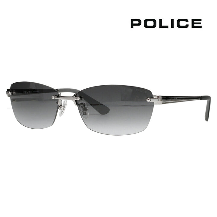 [Authorized Retailer] Police Sunglasses, Fashion Glasses, Eyeglasses SPLM31J 568N 60 POLICE 2024 Model Japan Model BOLT EVO Bolt Evo Metal Square Two-Point Rimless Men's Titanium 